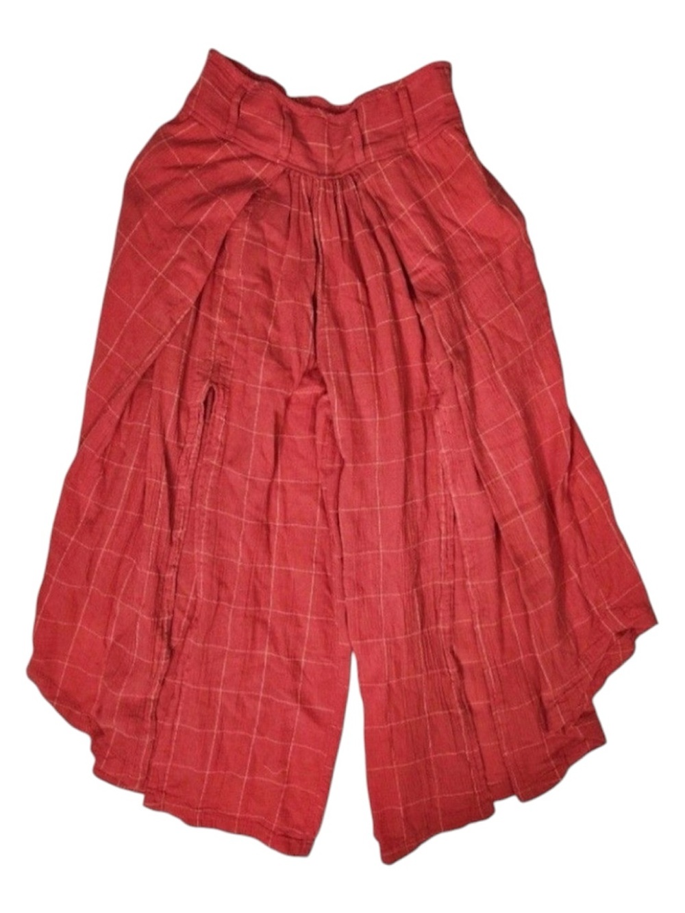 Free People Lunar Cove Window Pane Plaid Extreme Wide Leg Slit Pants / Skirt XS - Picture 4 of 6
